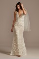 3D Leaves Applique Lace V-Neck Tall Wedding Dress Melissa Sweet 4XLMS251223