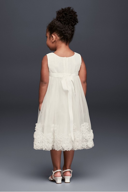 3D Pearl Blossom Tulle Flower Girl Dress  OP245