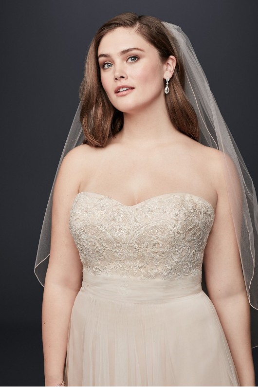 A-Line Beaded Lace Tulle Plus Size Wedding Dress  Collection 9WG3586