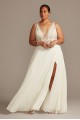 Applique Illusion Chiffon Tall Plus Wedding Dress  4XL9SWG842