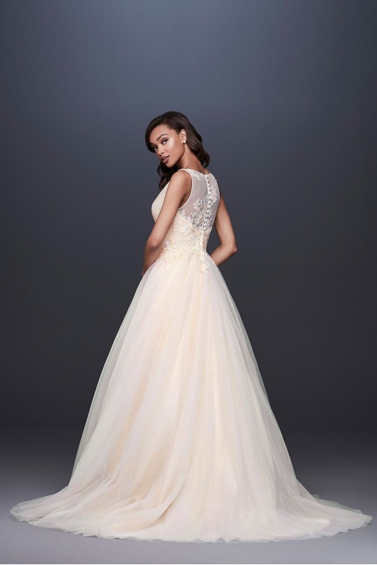 Appliqued Glitter Tulle A-Line Wedding Dress  Collection WG3930