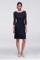 Asymmetric Tiered Lace Sheath Dress Ronni Nicole 121501