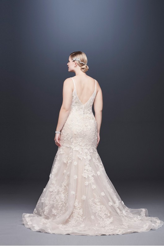 Ballerina Bodice 3D Floral Plus Size Wedding Dress  8CWG814