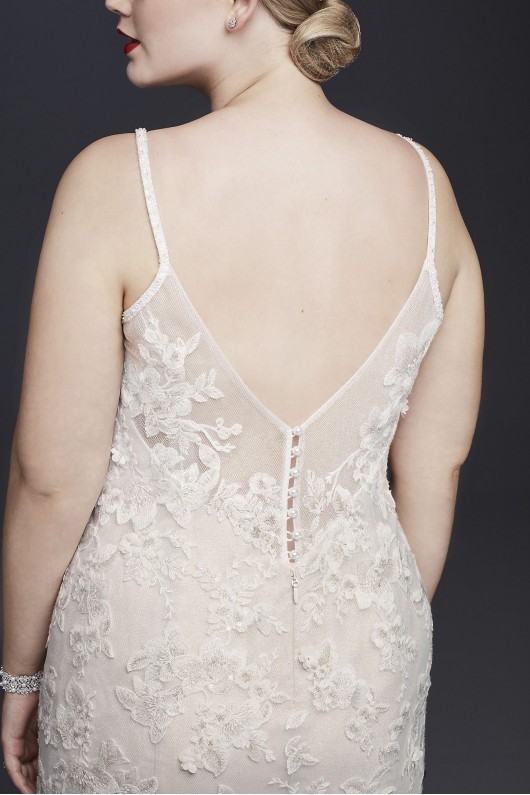 Ballerina Bodice 3D Floral Plus Size Wedding Dress  8CWG814
