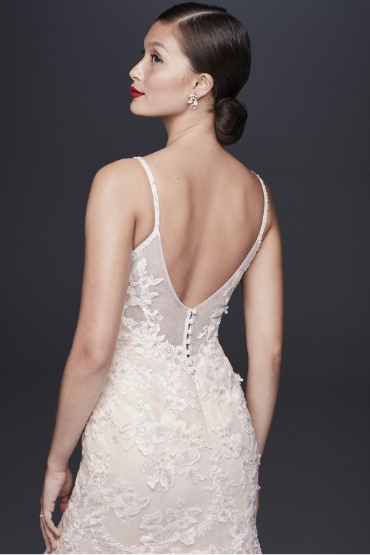 Ballerina Bodice 3D Floral Trumpet Wedding Dress  CWG814