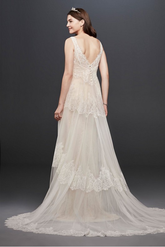 Banded Eyelash Lace Layered Wedding Dress Melissa Sweet MS251189