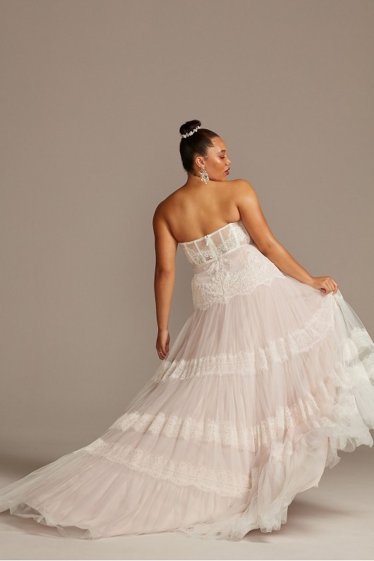 Banded Lace Point DEsprit Plus Size Wedding Dress Melissa Sweet 8MS251204