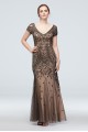 Bead and Sequin Embellished Mesh Overlay Gown  WGIN18924