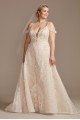 Beaded Applique Plus Size Wedding Dress with Swags  8CWG875
