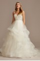 Beaded Bodice with Tiered Skirt Tall Wedding Dress  4XLWG4007