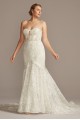 Beaded Brocade Embellished Tall Plus Wedding Dress  4XL9SWG835