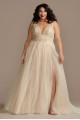 Beaded Illusion Tall Plus Bodysuit Wedding Dress  4XL9MBSWG837