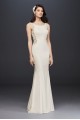 Beaded Illusion and Crepe Petite Wedding Dress  7SV771