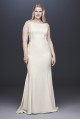 Beaded Illusion and Crepe Plus Size Wedding Dress  9SV771