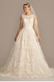 Beaded Lace Pleated Skirt Wedding Dress  4XLCWG780