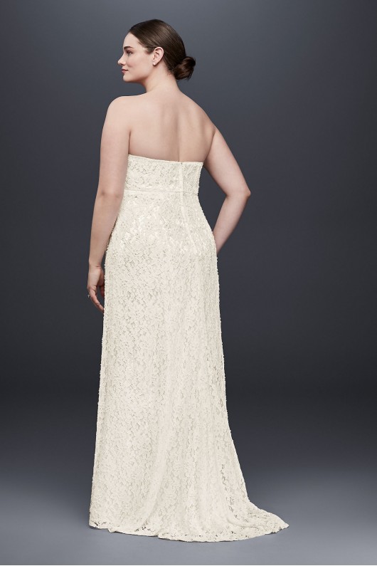 Beaded Lace Wedding Dress with Empire Waist Galina 4XL9S8551