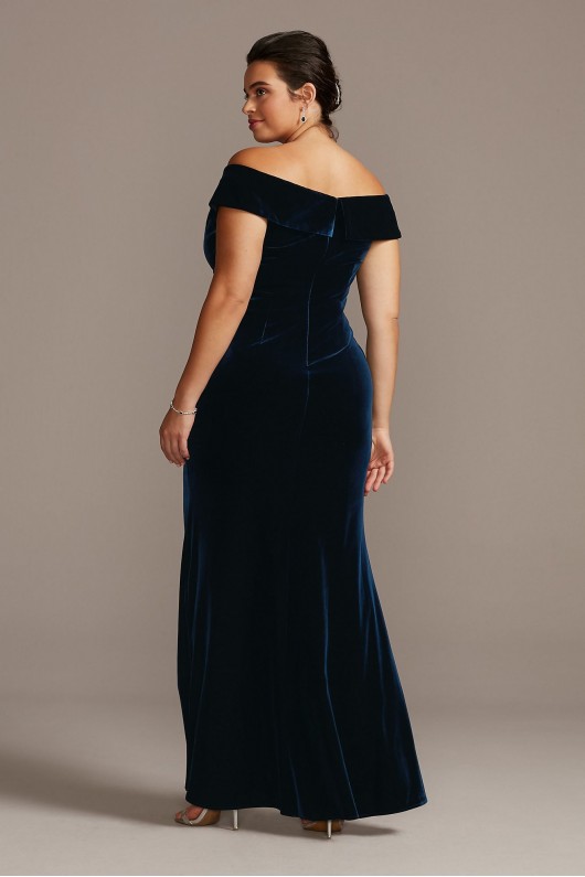 Beaded Off-the-Shoulder Velvet Plus Size Gown Alex Evenings 84917701