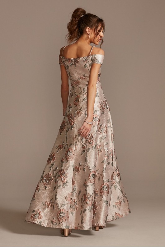 Brocade Off the Shoulder Ball Gown with Slit Nightway 21937