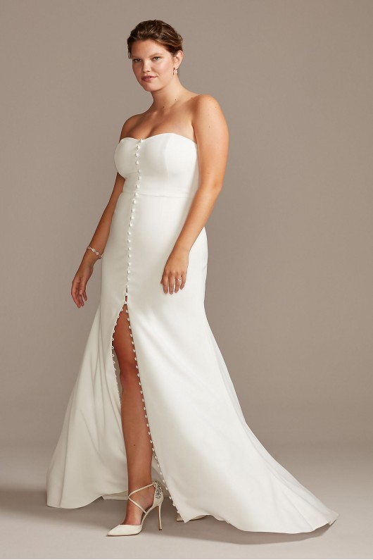 Button Front Strapless Plus Size Wedding Dress  Collection 9WG3992
