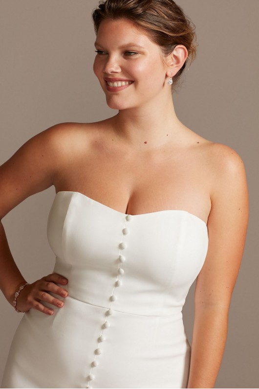 Button Front Strapless Plus Size Wedding Dress  Collection 9WG3992