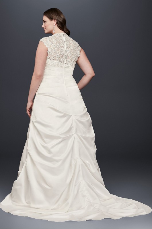 Cap Sleeve Satin A-line Plus Size Wedding Dress  Collection 9T3090