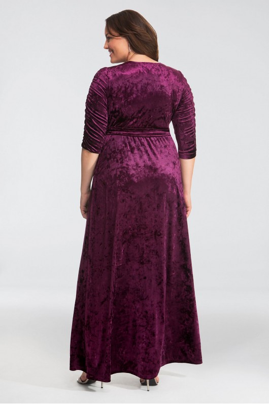Cara Velvet Plus Size Wrap Dress Kiyonna 13183002