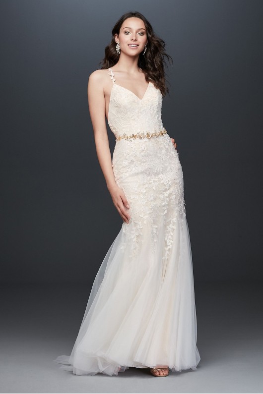 Chantilly Lace Cross-Back Mermaid Wedding Dress Melissa Sweet 4XLMS251198