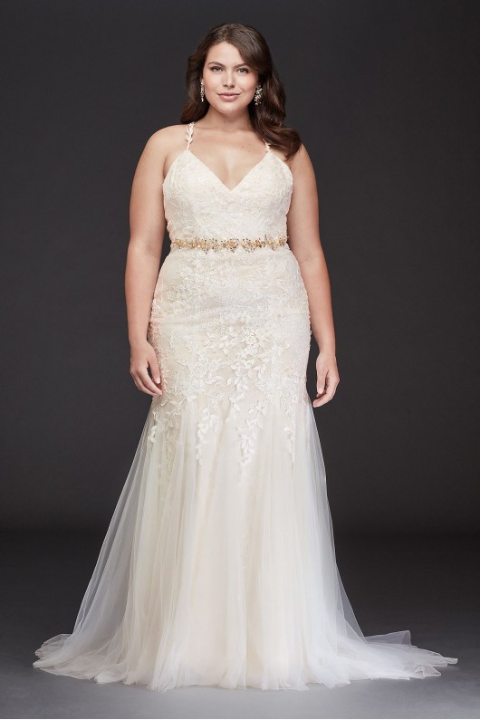 Chantilly Lace Cross-Back Plus Size Wedding Dress Melissa Sweet 4XL8MS251198