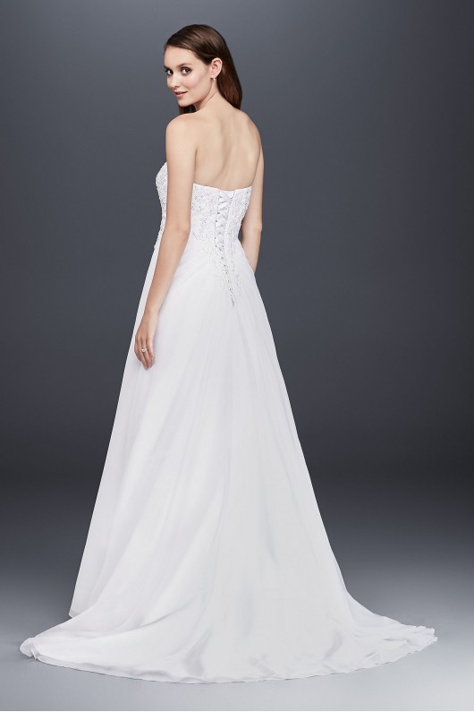 Chiffon A-line Wedding Dress with Side Draping  Collection V9409