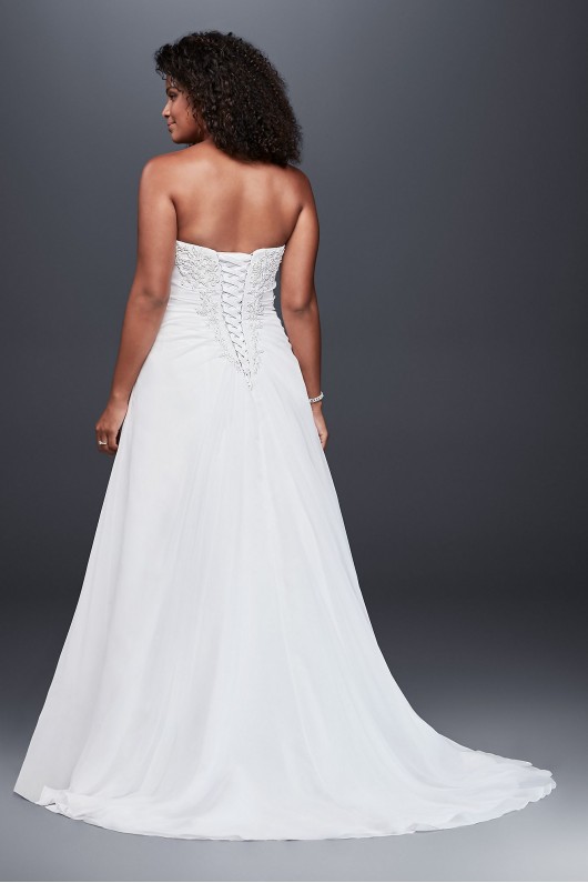 Chiffon Side Drape A-line Plus Size Wedding Dress  Collection 9V9409