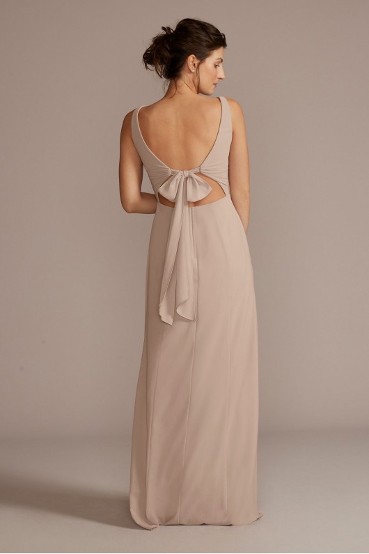 Chiffon Sleeveless Tie-Back Bridesmaid Dress David&#039;s Bridal F20555