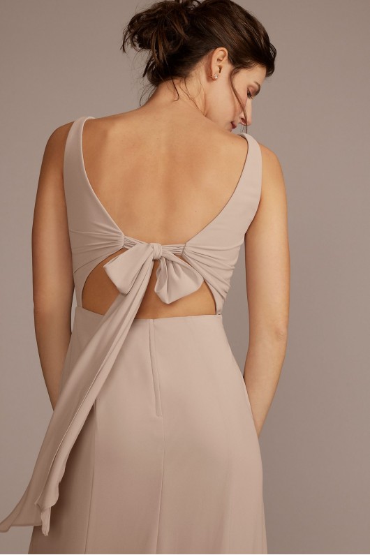 Chiffon Sleeveless Tie-Back Bridesmaid Dress David&#039;s Bridal F20555