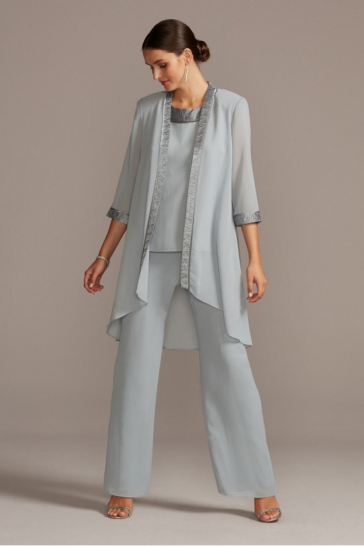 Chiffon Three-Piece Pantsuit with High-Low Jacket Le Bos 24799