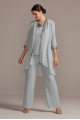 Chiffon Three-Piece Pantsuit with High-Low Jacket Le Bos 24799
