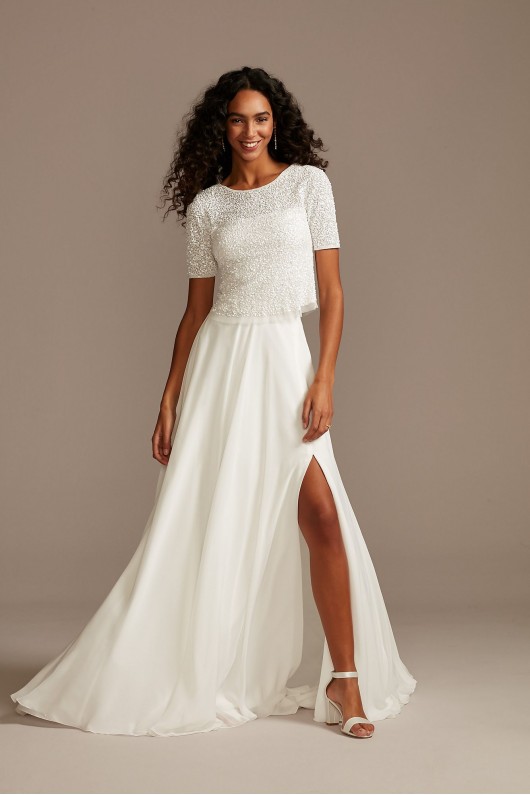 Chiffon Wedding Separates Circle Skirt with Slit DB Studio DS150827