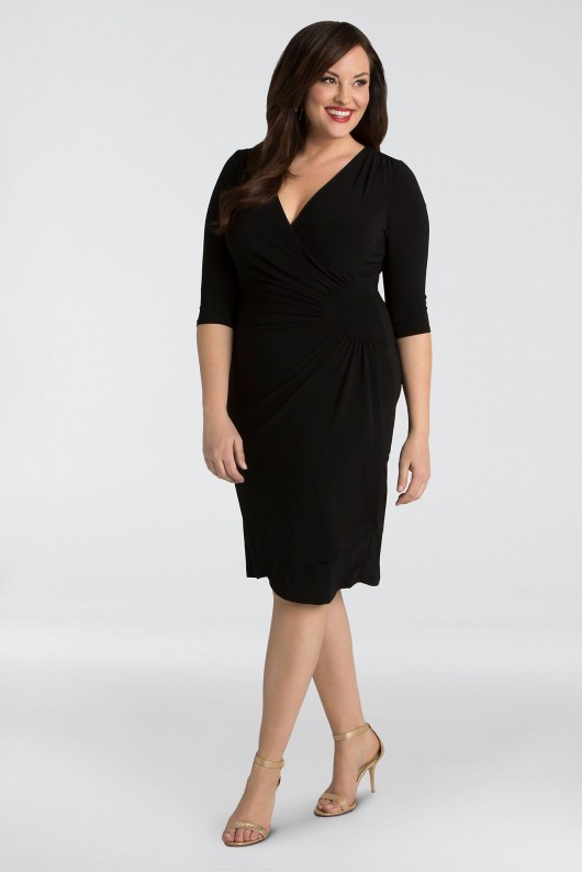 Ciara Jersey Plus Size Faux Wrap Dress Kiyonna 13122201