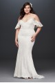 Cold Shoulder Ruffled Sleeve Wedding Dress Galina 4XL9WG3954