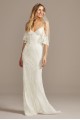 Cold Shoulder Wedding Dress with Ruffled Sleeves Galina WG3954