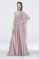 Corded Floral Lace Cap Sleeve Chiffon A-Line Dress Cachet 60178D