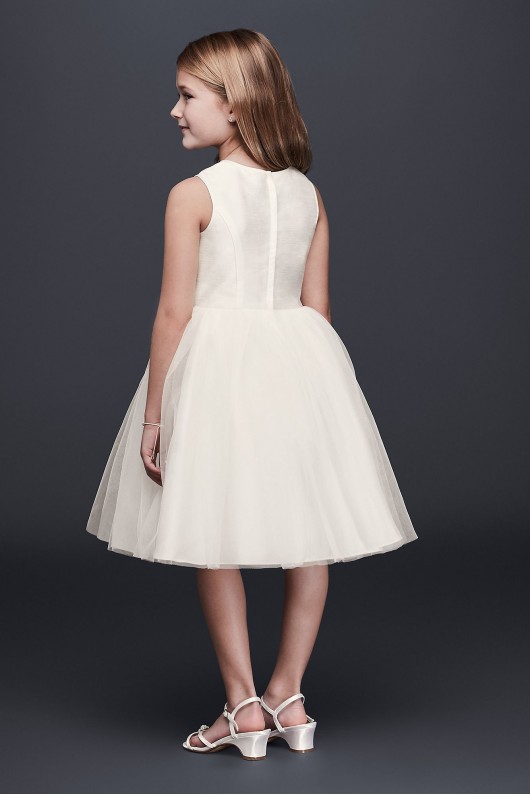 Corded Lace Flower Girl Dress with Tulle Skirt  OP228