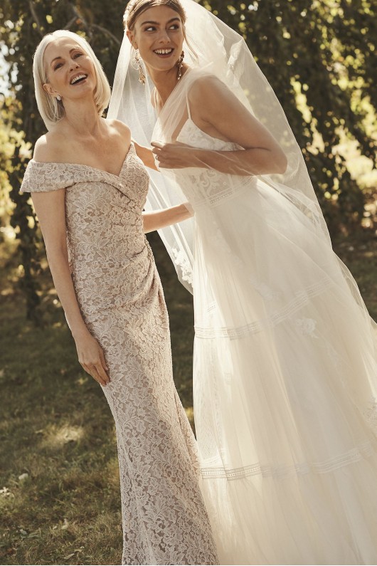 Corset Tiered Chiffon A-Line Tall Wedding Dress Melissa Sweet 4XLMS251209