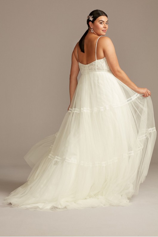 Corset Tiered Chiffon Tall Plus Wedding Dress Melissa Sweet 4XL8MS251209