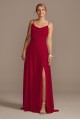 Cowl Neck Chiffon Bridesmaid Dress with Slit  F20235
