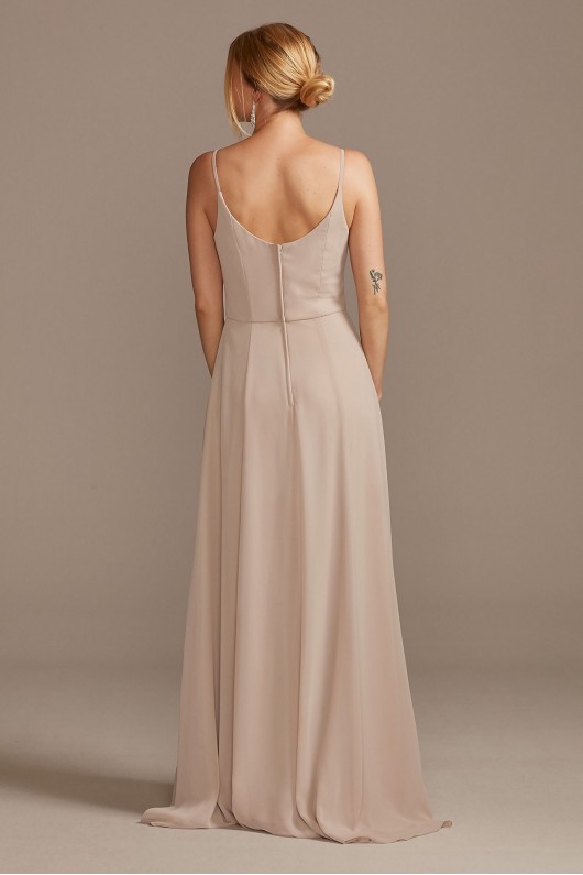 Cowl Neck Chiffon Bridesmaid Dress with Slit  F20235