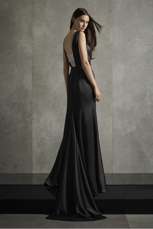 Crepe-Back Satin Gown with Encrusted Bandeau VW351465