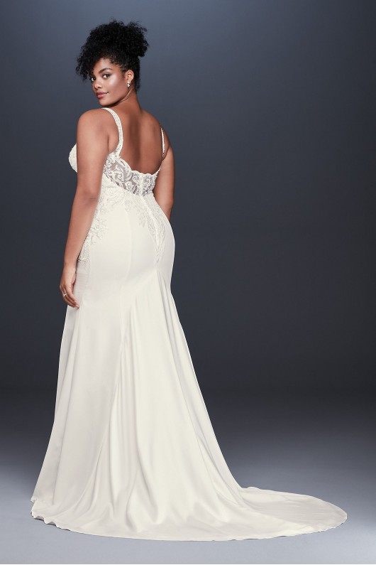 Crepe Embroidered Plus Size Mermaid Wedding Dress  Collection 9WG3875