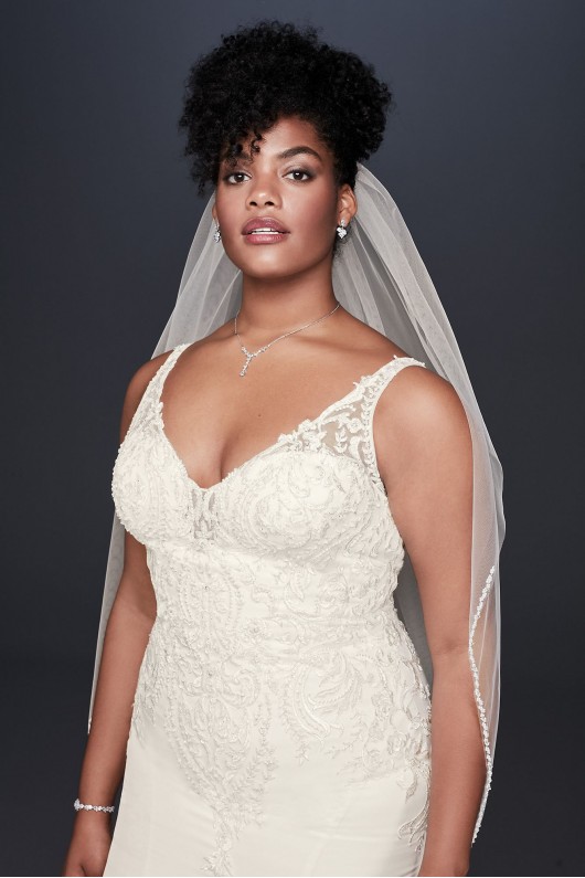 Crepe Embroidered Plus Size Mermaid Wedding Dress  Collection 9WG3875