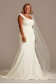Crepe Off-the-Shoulder Plus Size Mermaid Dress David's Bridal 9WG4013