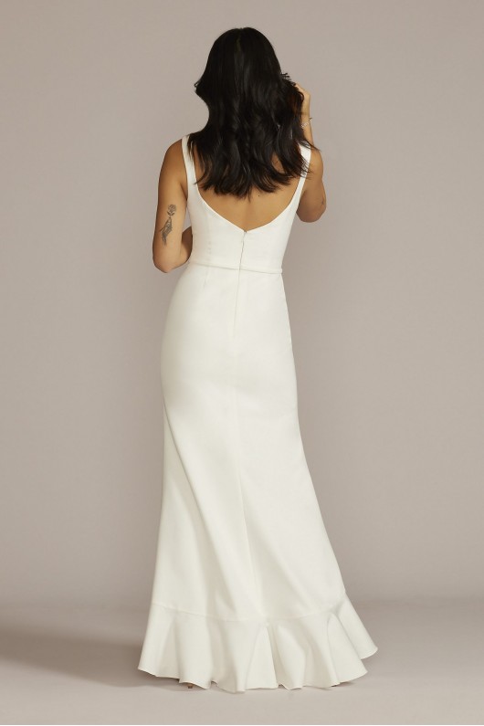 Crepe Tank Sheath Wedding Dress with Ruffle Skirt DB Studio SDWG1052