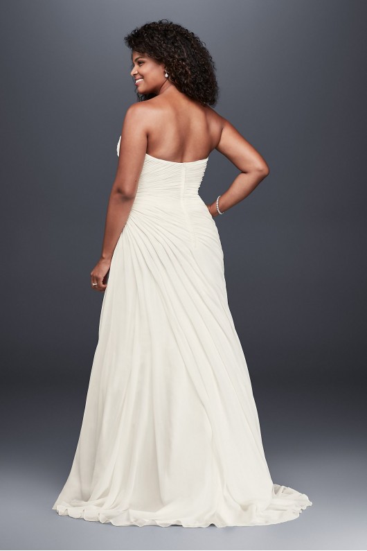 Crinkle Chiffon Draped Plus Size Wedding Dress  Collection 9V3540